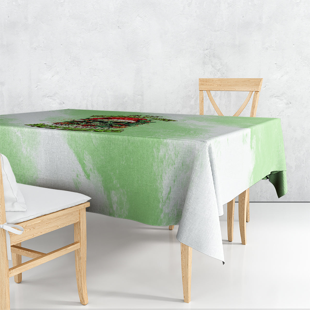 On The Naughty List Skull Christmas Tablecloth - Wonder Print Shop