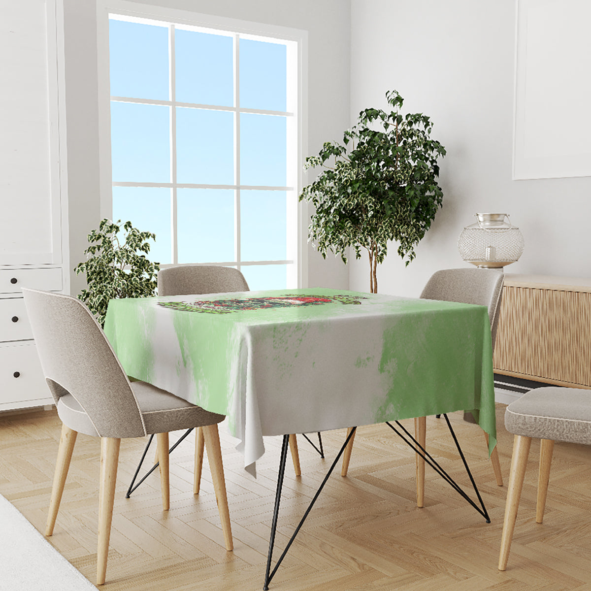 On The Naughty List Skull Christmas Tablecloth - Wonder Print Shop