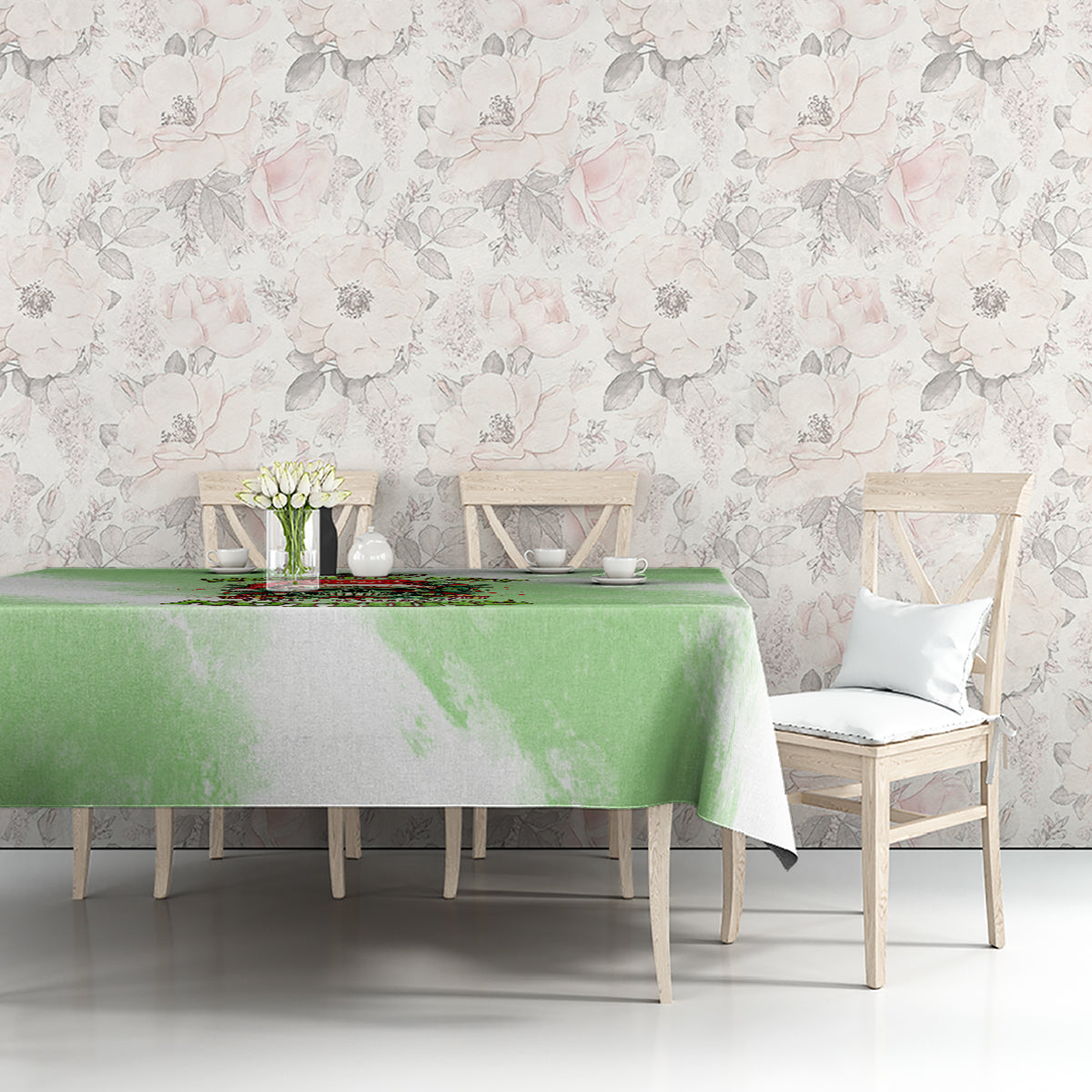 On The Naughty List Skull Christmas Tablecloth - Wonder Print Shop