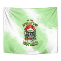 On The Naughty List Skull Christmas Tapestry - Wonder Print Shop