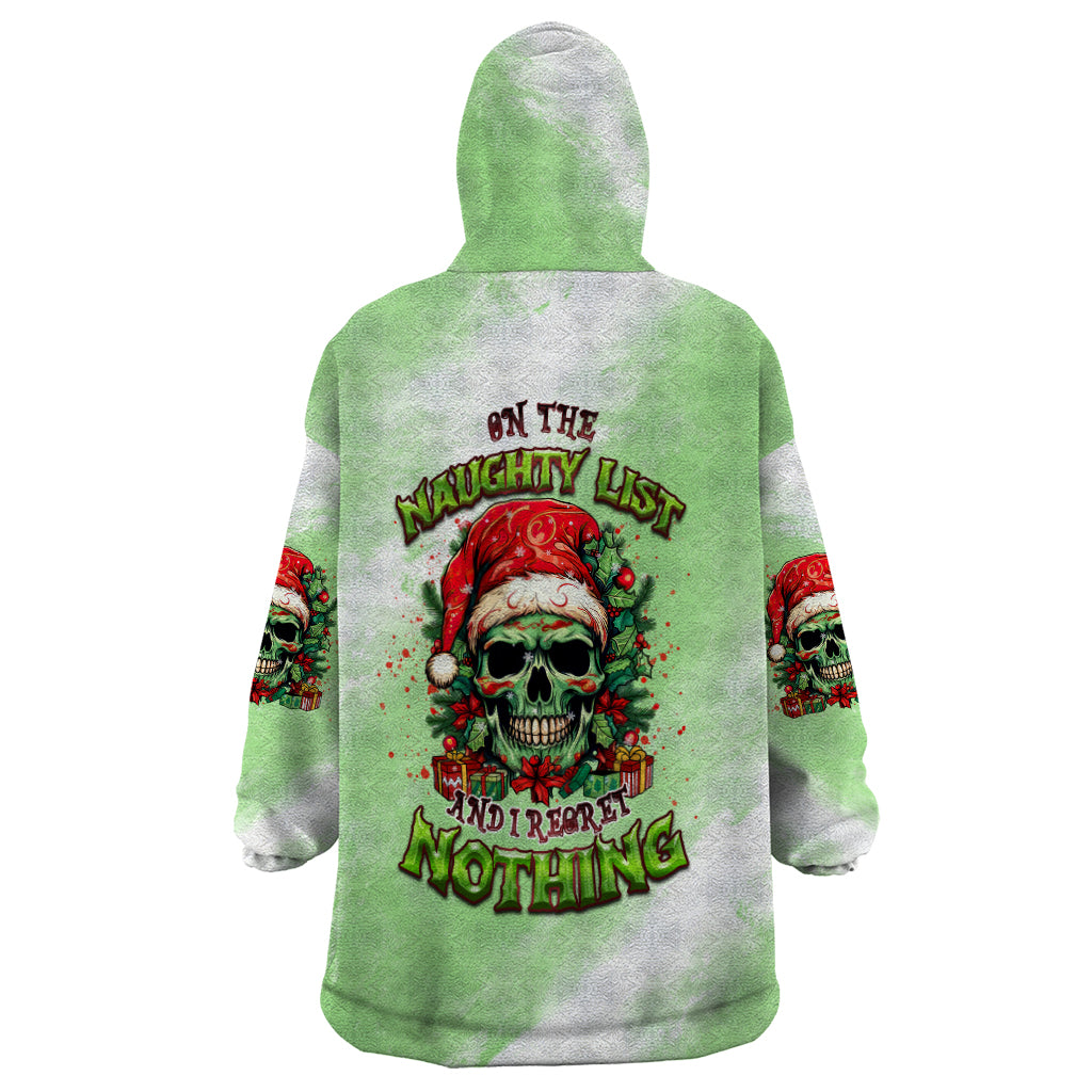 On The Naughty List Skull Christmas Wearable Blanket Hoodie - Wonder Print Shop