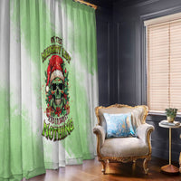 On The Naughty List Skull Christmas Window Curtain - Wonder Print Shop