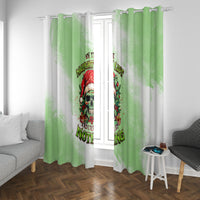 On The Naughty List Skull Christmas Window Curtain - Wonder Print Shop