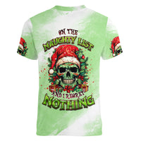 On The Naughty List Skull Christmas Women V Neck T Shirt - Wonder Print Shop