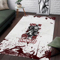 Love Me Like My Demons Do Skull Area Rug - Wonder Print Shop