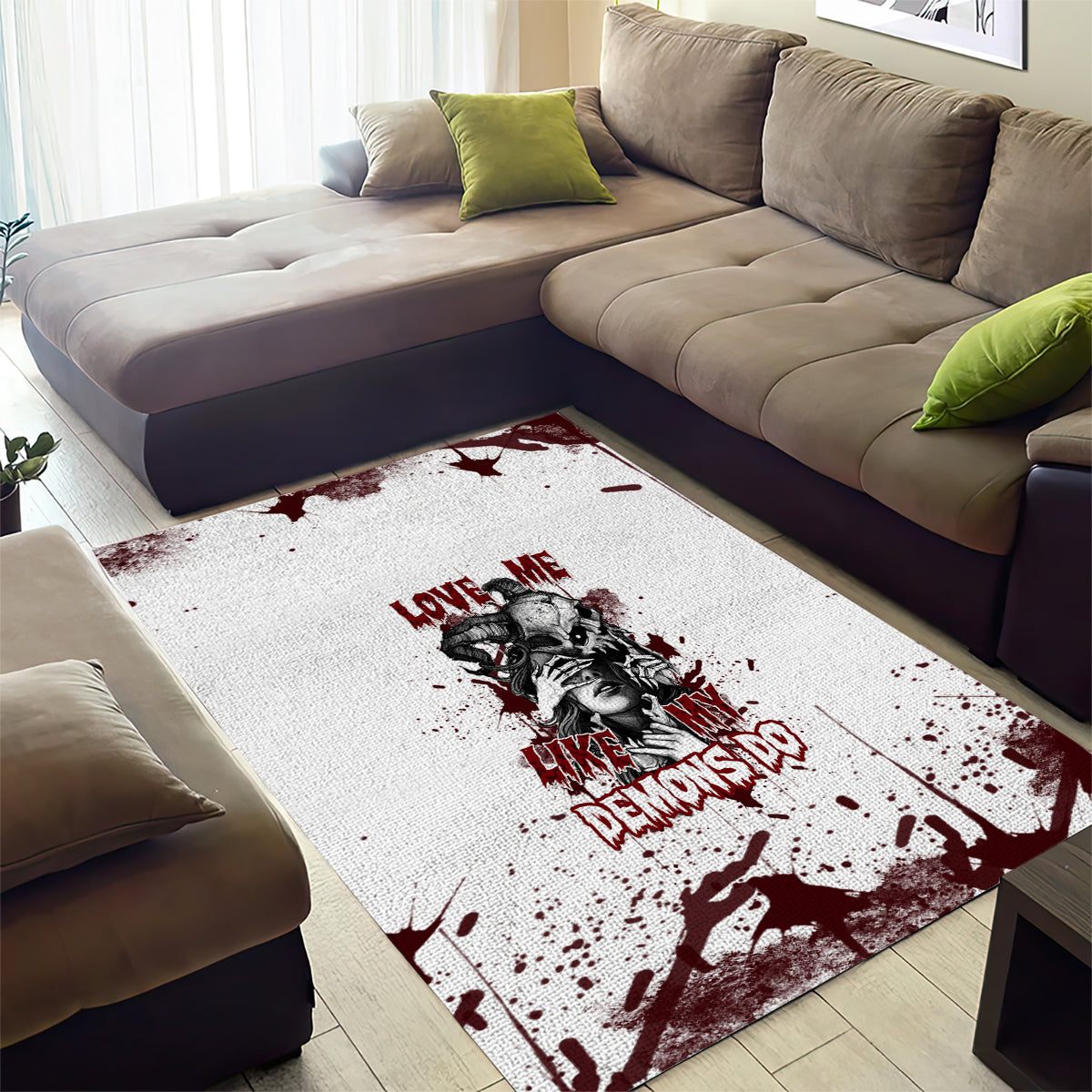 Love Me Like My Demons Do Skull Area Rug - Wonder Print Shop