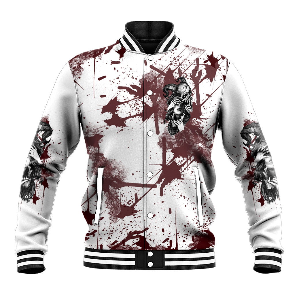 Love Me Like My Demons Do Skull Baseball Jacket - Wonder Print Shop