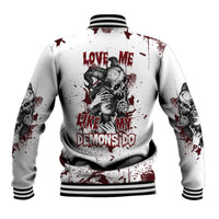 Love Me Like My Demons Do Skull Baseball Jacket - Wonder Print Shop