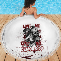 Love Me Like My Demons Do Skull Beach Blanket - Wonder Print Shop