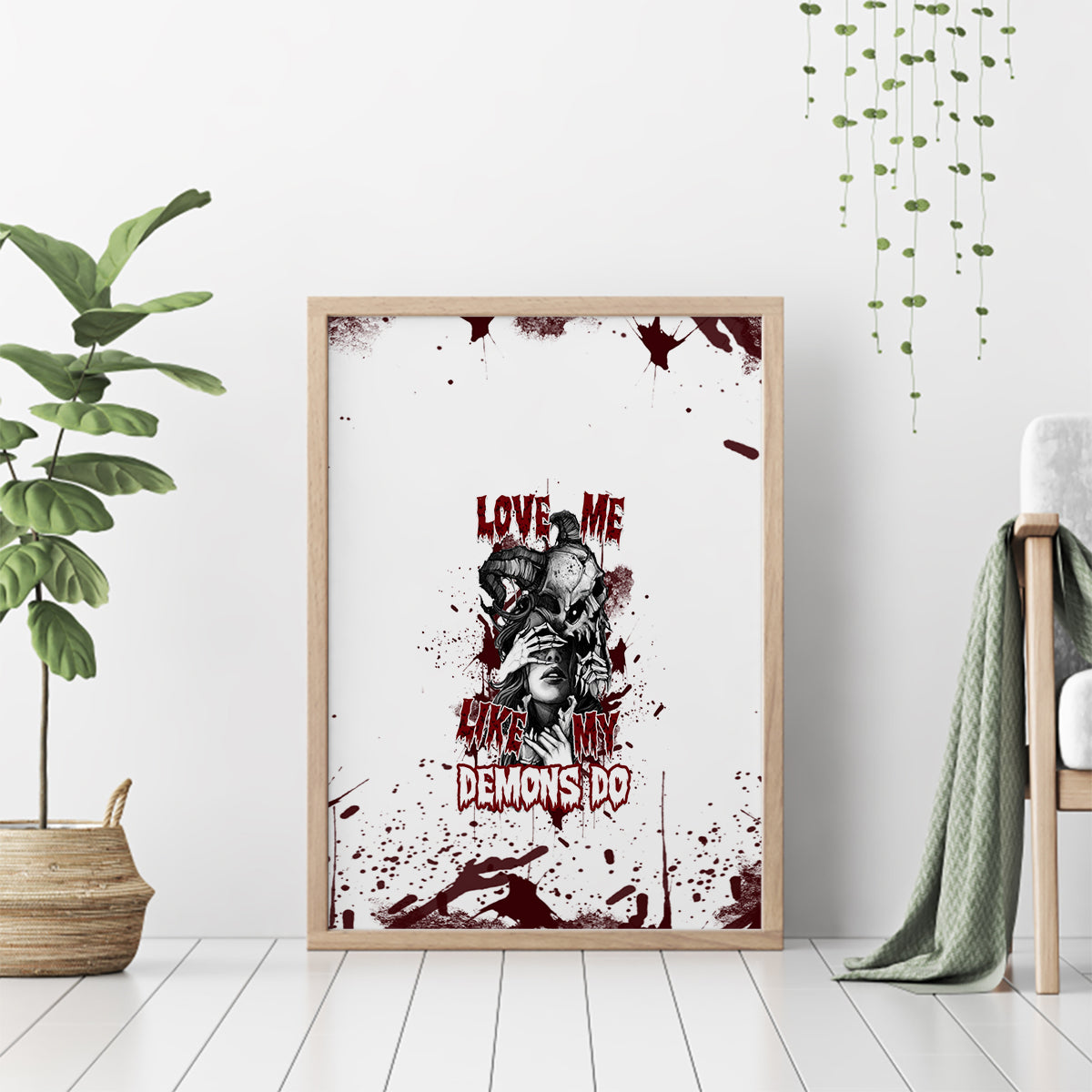 Love Me Like My Demons Do Skull Canvas Wall Art - Wonder Print Shop