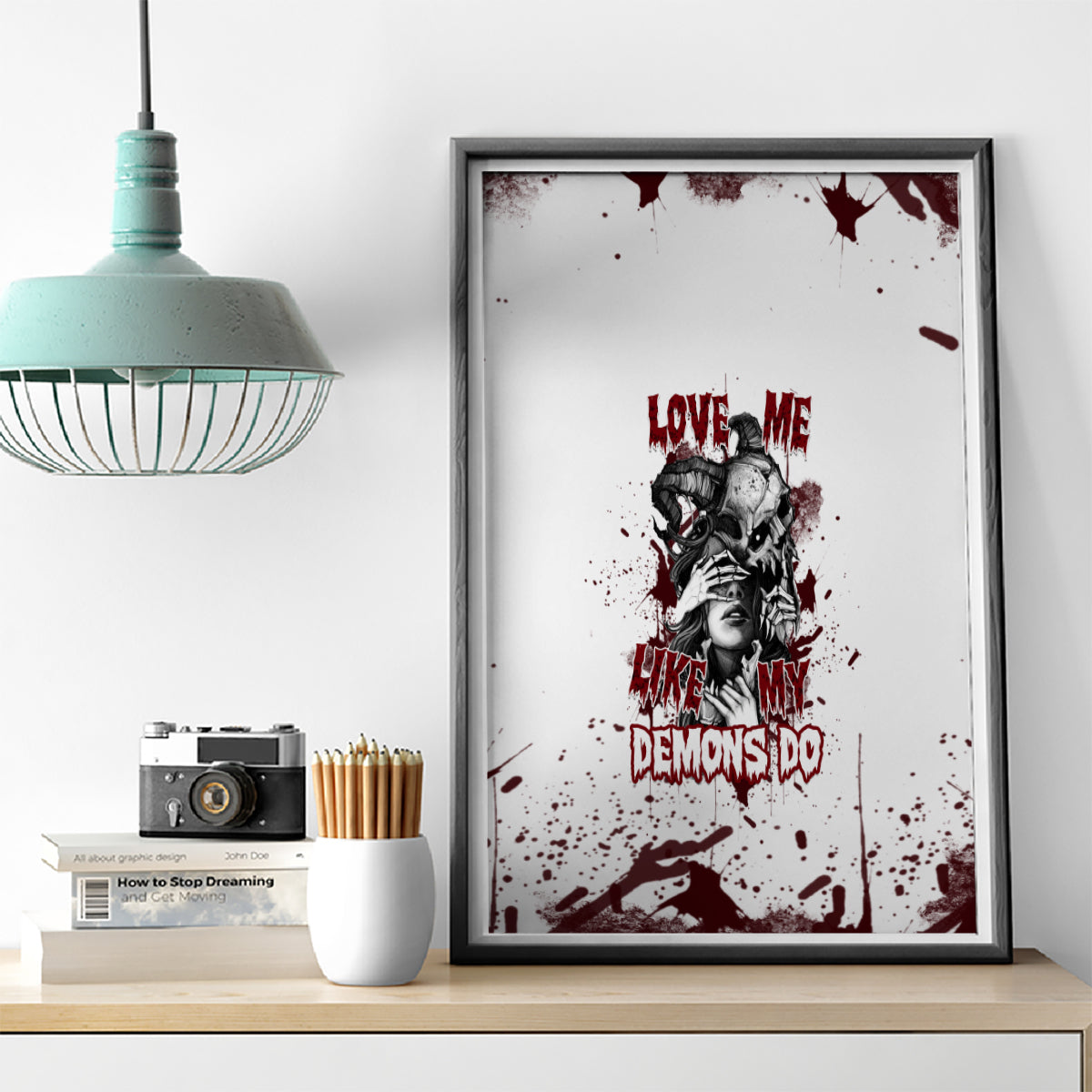 Love Me Like My Demons Do Skull Canvas Wall Art - Wonder Print Shop
