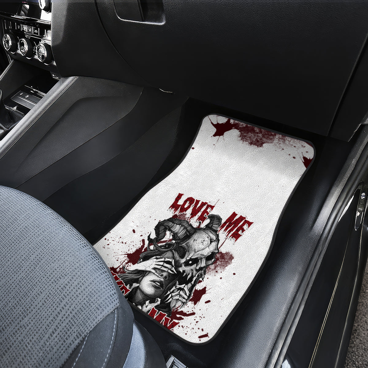 Love Me Like My Demons Do Skull Car Mats - Wonder Print Shop