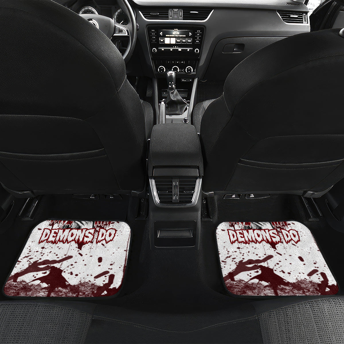 Love Me Like My Demons Do Skull Car Mats - Wonder Print Shop