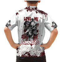 Love Me Like My Demons Do Skull Family Matching Mermaid Dress and Hawaiian Shirt - Wonder Print Shop