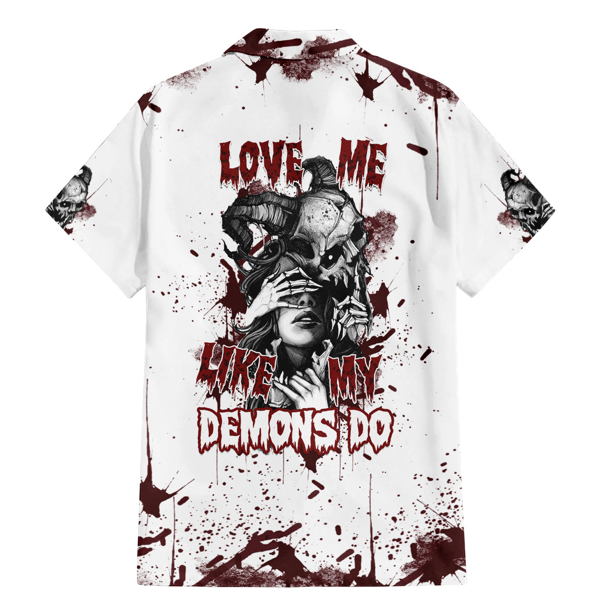 Love Me Like My Demons Do Skull Family Matching Mermaid Dress and Hawaiian Shirt - Wonder Print Shop