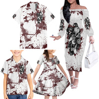 Love Me Like My Demons Do Skull Family Matching Off Shoulder Long Sleeve Dress and Hawaiian Shirt - Wonder Print Shop