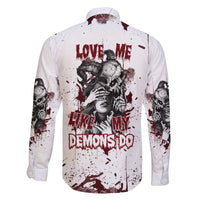 Love Me Like My Demons Do Skull Family Matching Off Shoulder Maxi Dress and Hawaiian Shirt - Wonder Print Shop