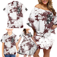 Love Me Like My Demons Do Skull Family Matching Off Shoulder Short Dress and Hawaiian Shirt - Wonder Print Shop