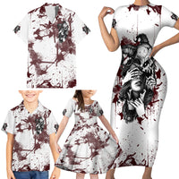 Love Me Like My Demons Do Skull Family Matching Short Sleeve Bodycon Dress and Hawaiian Shirt - Wonder Print Shop