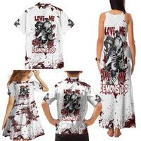 Love Me Like My Demons Do Skull Family Matching Tank Maxi Dress and Hawaiian Shirt - Wonder Print Shop