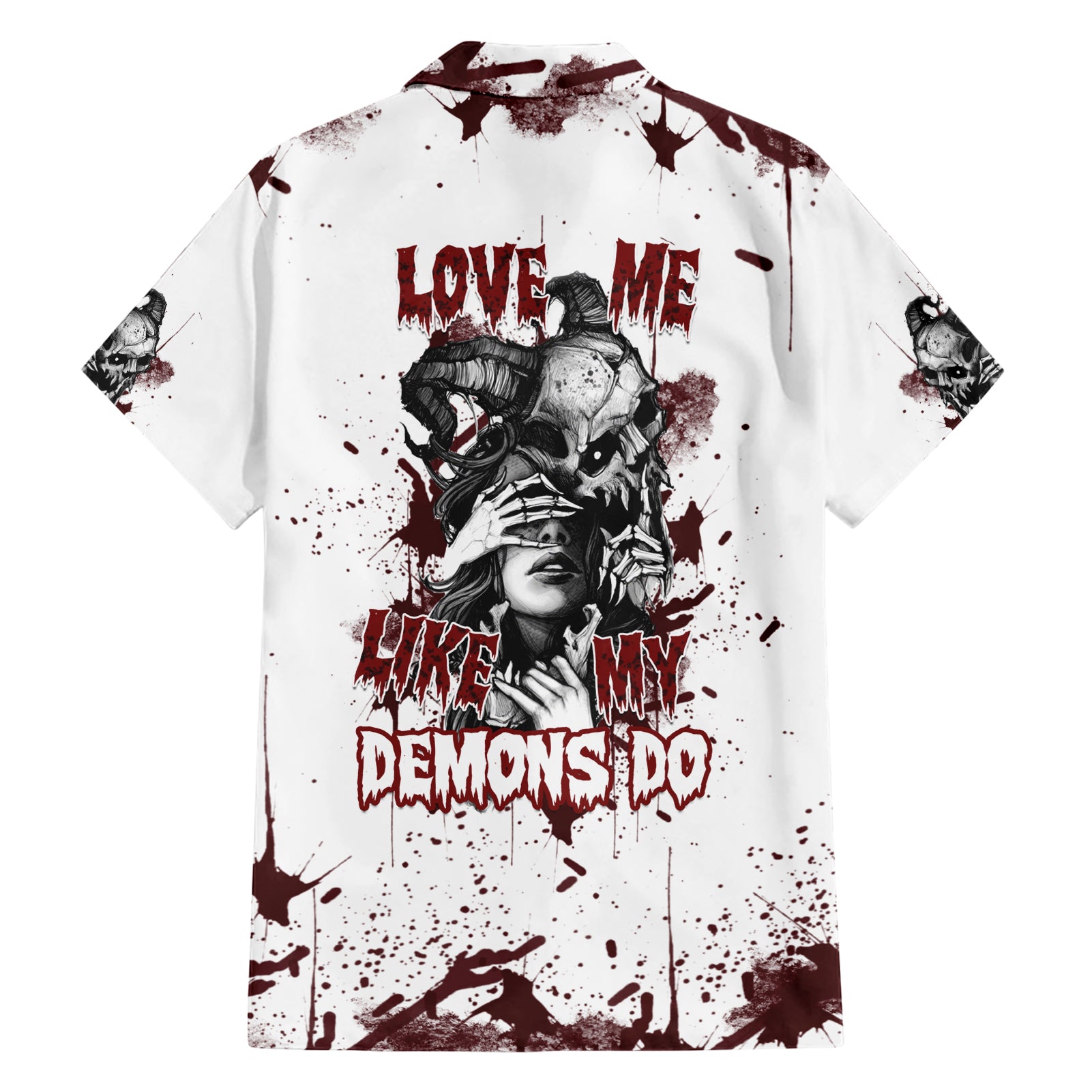 Love Me Like My Demons Do Skull Hawaiian Shirt - Wonder Print Shop