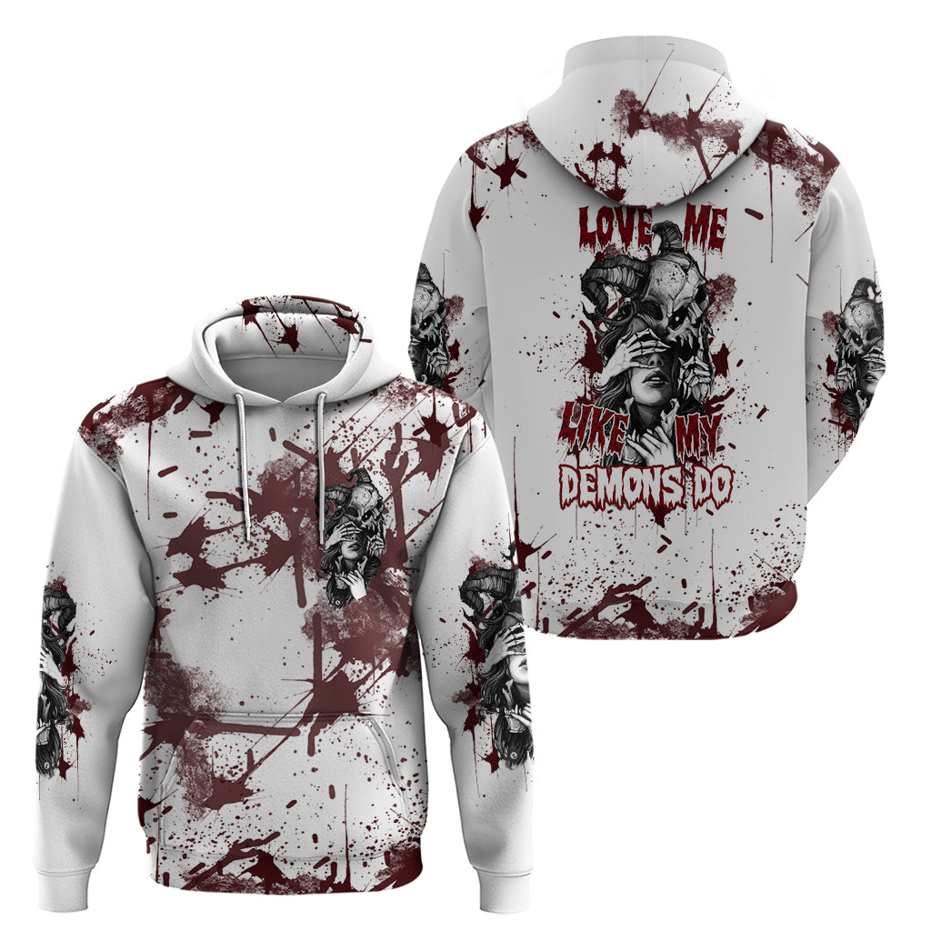 Love Me Like My Demons Do Skull Hoodie - Wonder Print Shop