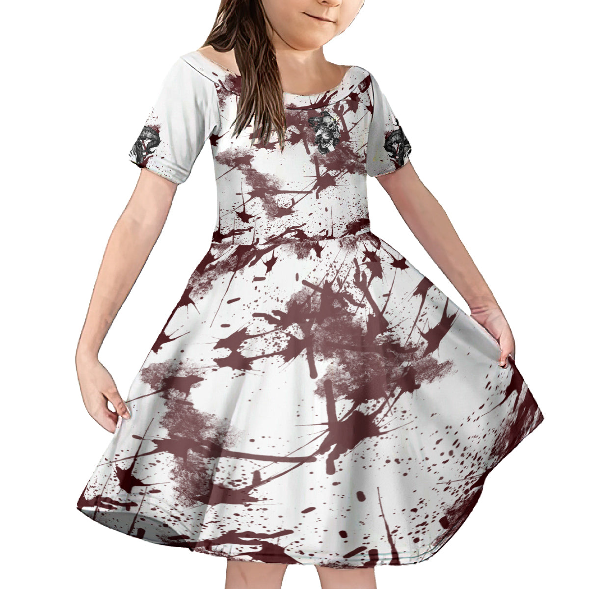Love Me Like My Demons Do Skull Kid Short Sleeve Dress - Wonder Print Shop