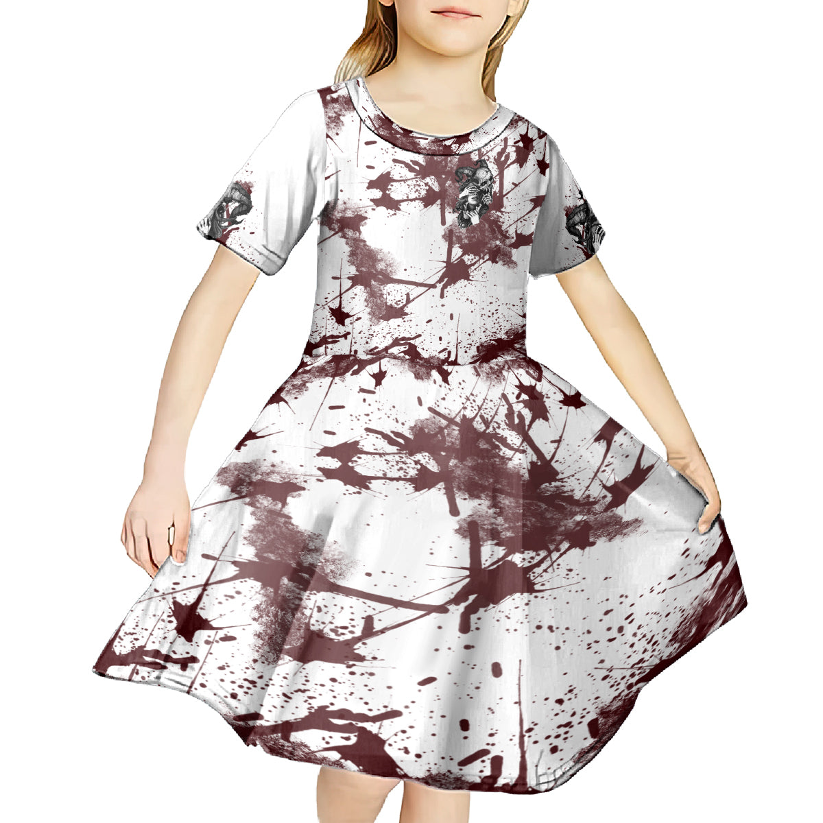 Love Me Like My Demons Do Skull Kid Short Sleeve Dress - Wonder Print Shop