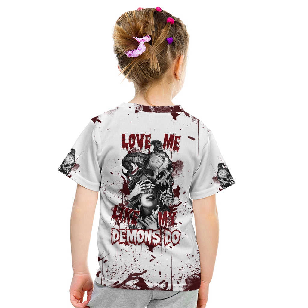 Love Me Like My Demons Do Skull Kid T Shirt - Wonder Print Shop