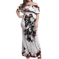 Love Me Like My Demons Do Skull Off Shoulder Maxi Dress - Wonder Print Shop