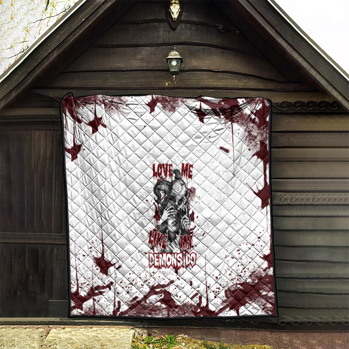 Love Me Like My Demons Do Skull Quilt - Wonder Print Shop