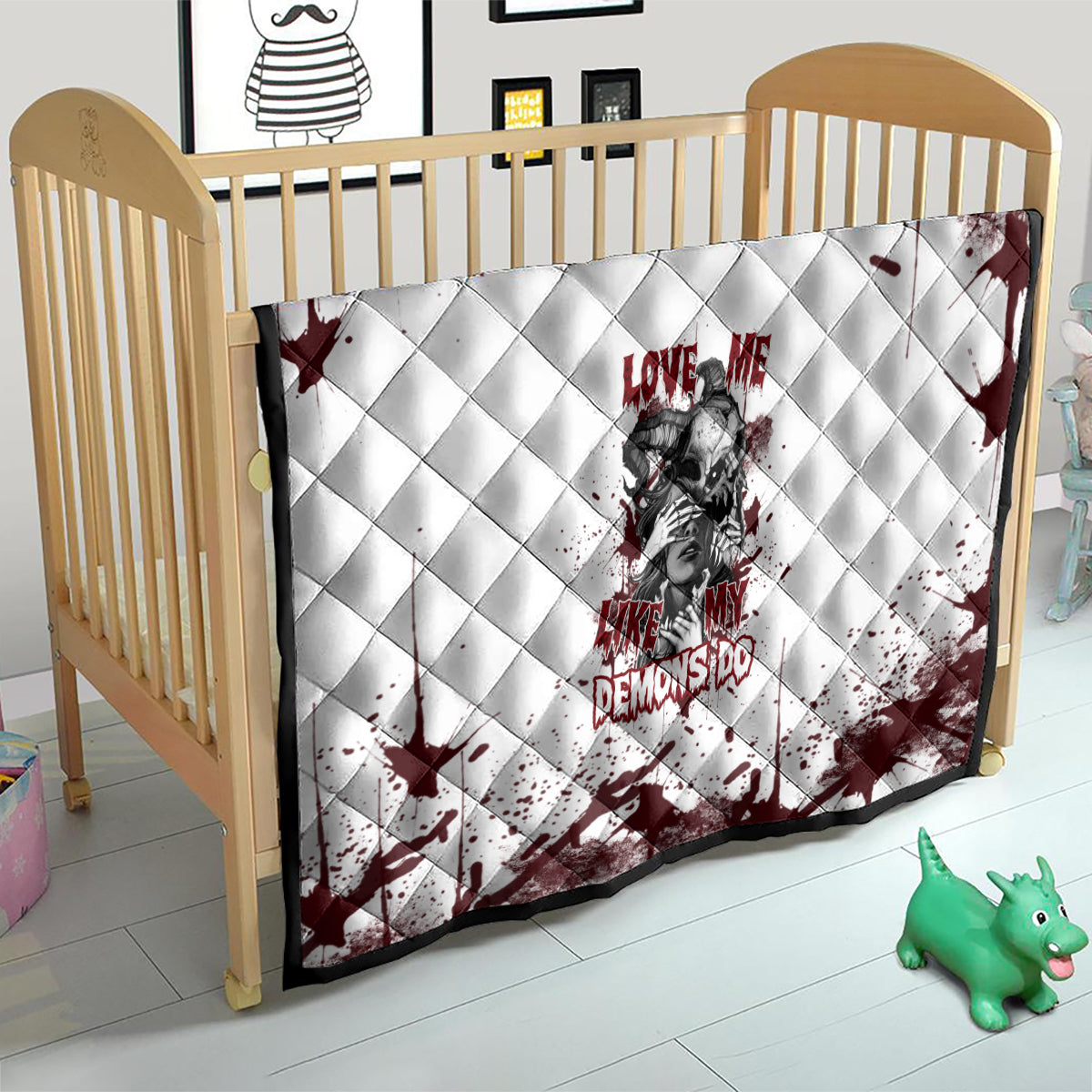 Love Me Like My Demons Do Skull Quilt - Wonder Print Shop