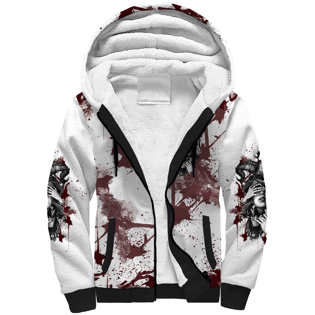 Love Me Like My Demons Do Skull Sherpa Hoodie - Wonder Print Shop