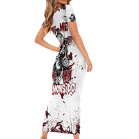 Love Me Like My Demons Do Skull Short Sleeve Bodycon Dress - Wonder Print Shop