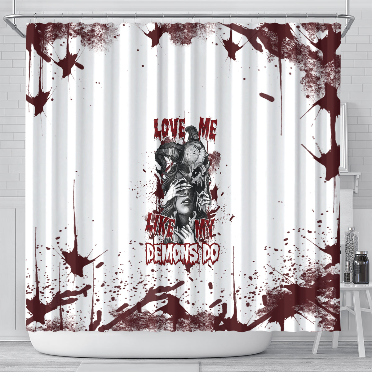 love-me-like-my-demons-do-skull-shower-curtain