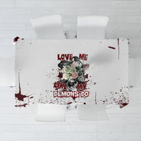 Love Me Like My Demons Do Skull Tablecloth - Wonder Print Shop