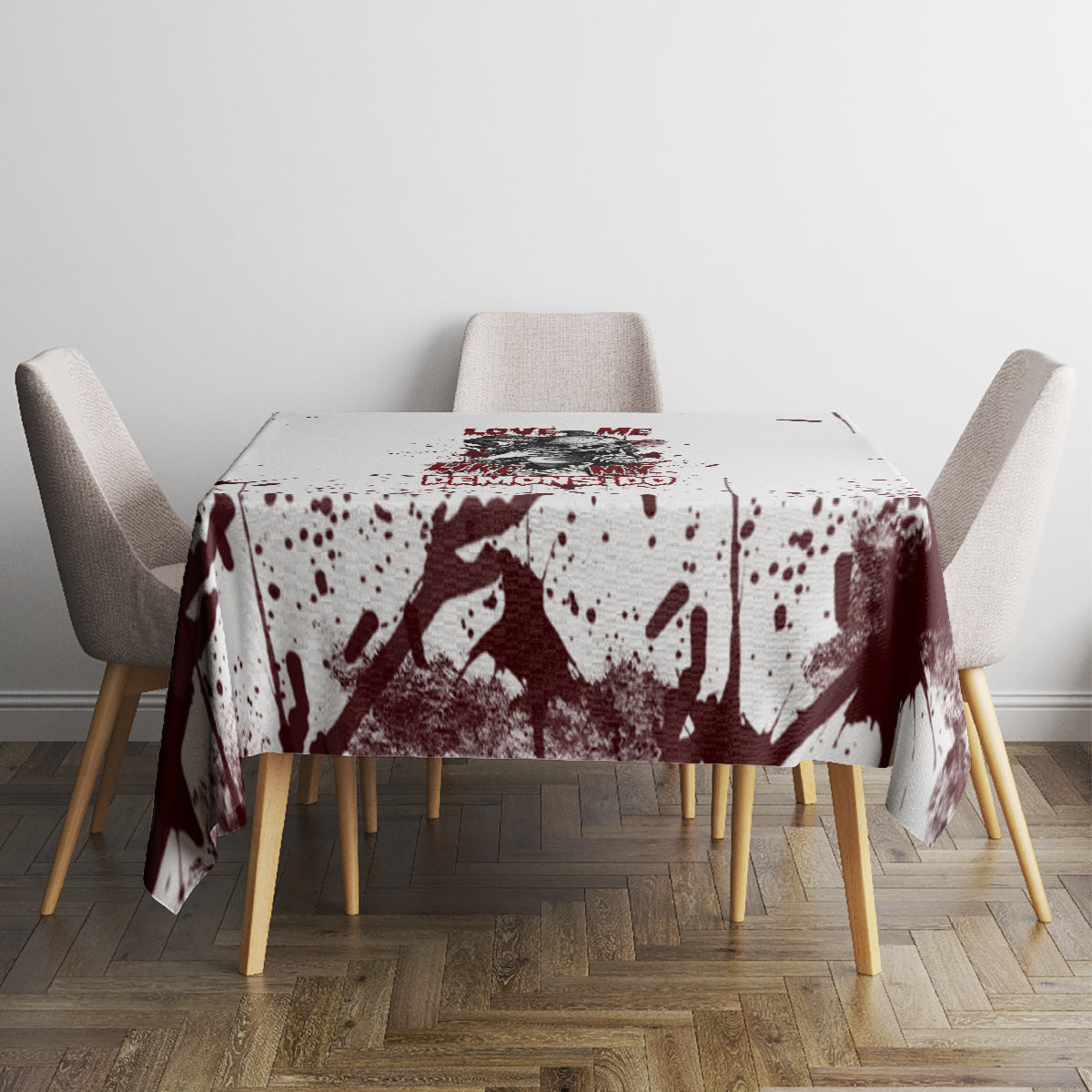 Love Me Like My Demons Do Skull Tablecloth - Wonder Print Shop