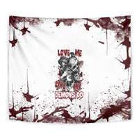 Love Me Like My Demons Do Skull Tapestry - Wonder Print Shop