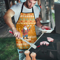 Cyprus Christmas Apron with Santa Holding Doves Olive Branch Snowflakes and Holiday - Wonder Print Shop