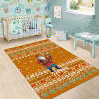 Cyprus Christmas Area Rug with Santa Holding Doves Olive Branch Snowflakes and Holiday - Wonder Print Shop