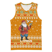 Cyprus Christmas Basketball Jersey with Santa Holding Doves Olive Branch Snowflakes and Holiday - Wonder Print Shop