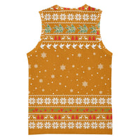 Cyprus Christmas Basketball Jersey with Santa Holding Doves Olive Branch Snowflakes and Holiday - Wonder Print Shop