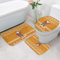 Cyprus Christmas Bathroom Set with Santa Holding Doves Olive Branch Snowflakes and Holiday - Wonder Print Shop