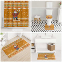 Cyprus Christmas Bathroom Set with Santa Holding Doves Olive Branch Snowflakes and Holiday - Wonder Print Shop