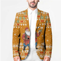 Cyprus Christmas Blazer with Santa Holding Doves Olive Branch Snowflakes and Holiday - Wonder Print Shop