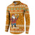 Cyprus Christmas Button Sweatshirt with Santa Holding Doves Olive Branch Snowflakes and Holiday - Wonder Print Shop