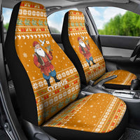 Cyprus Christmas Car Seat Cover with Santa Holding Doves Olive Branch Snowflakes and Holiday - Wonder Print Shop