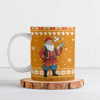 Cyprus Christmas Ceramic Mug with Santa Holding Doves Olive Branch Snowflakes and Holiday - Wonder Print Shop