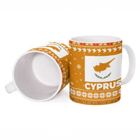 Cyprus Christmas Ceramic Mug with Santa Holding Doves Olive Branch Snowflakes and Holiday - Wonder Print Shop
