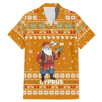 Cyprus Christmas Family Matching Mermaid Dress and Hawaiian Shirt with Santa Holding Doves Olive Branch Snowflakes and Holiday - Wonder Print Shop